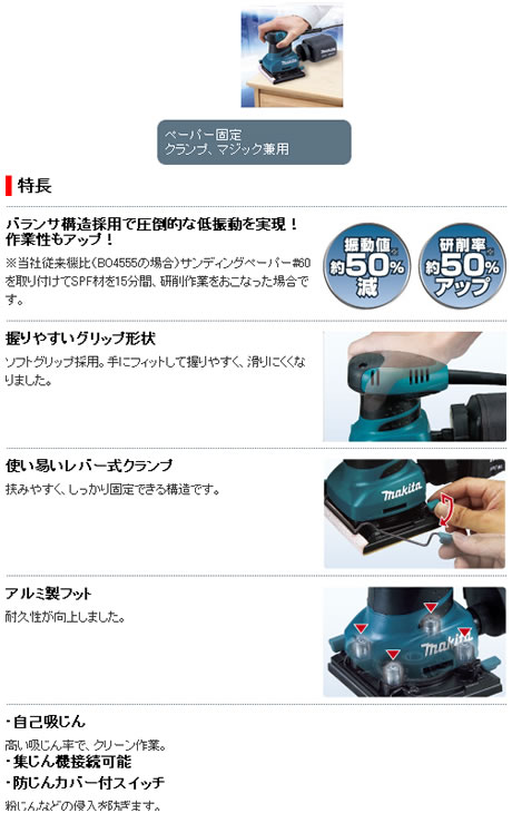 マキタ BO4555 防じんミニサンダ 【通販ショップe-道具市場】
