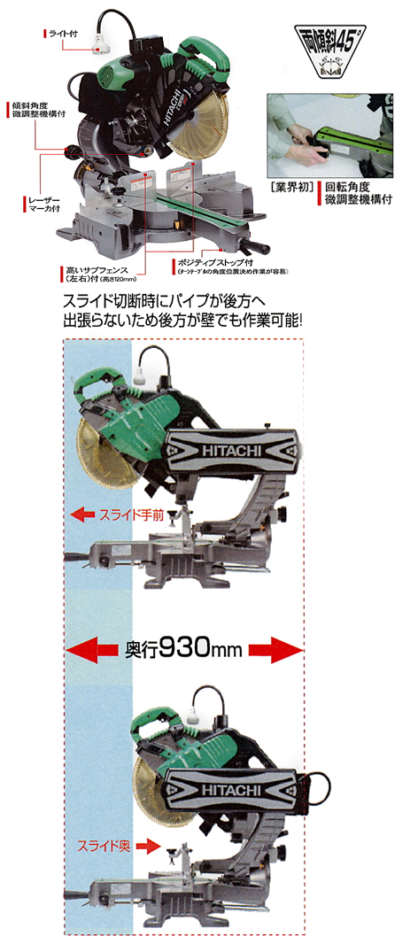 日立 C12RSH 卓上スライド丸のこ - 【通販ショップe-道具市場】